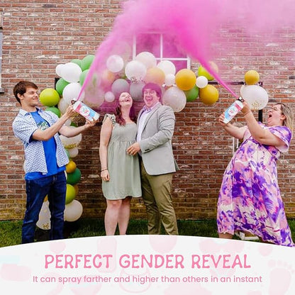Gender Reveal Fire Extinguisher 2 Pack Giant Boy or Girl Gender Reveal Extinguisher Blue Pink Powder Smoke for Sex Reveal Fire Extinguishers Gender Reveal Ideas Baby Reveal Decorations (2 Pack Pink)