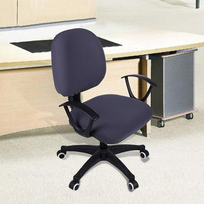 Smiry Office Computer Chair Covers for Desk Rotating Chair Protector | Stretch Jacquard Removable Washable Universal Slipcovers, Seat + Backrest Cover, Dark Grey