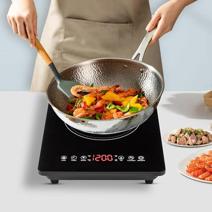 Portable Induction Cooktop with Timer 1800W, 9 Power & Temperature Levels, Child Safety Lock, Thin Design for Home, Office, RV Travel, US Plug 110-120V