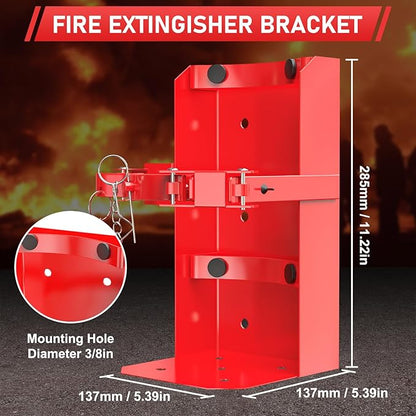 Fire Extinguisher Mount, Heavy Duty Fire Extinguisher Bracket with Screws Fits 10lb Dry/5lb Co2 Extinguisher for School Home Garage Laboratory and Vehicle Perfect for Wall Mount,1pcs