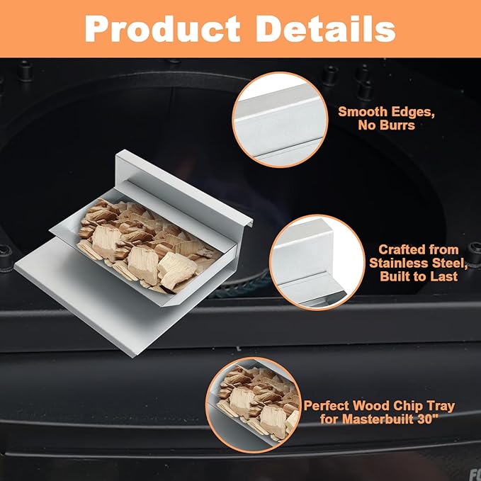 Wood Chip Tray for Masterbuilt 30 Inch Digital Electric Smoker, Wood Chip Loader for Masterbuilt 20070511 20072414 20071111 20071011 20072514 Replacement Parts for 9007100018 990070024