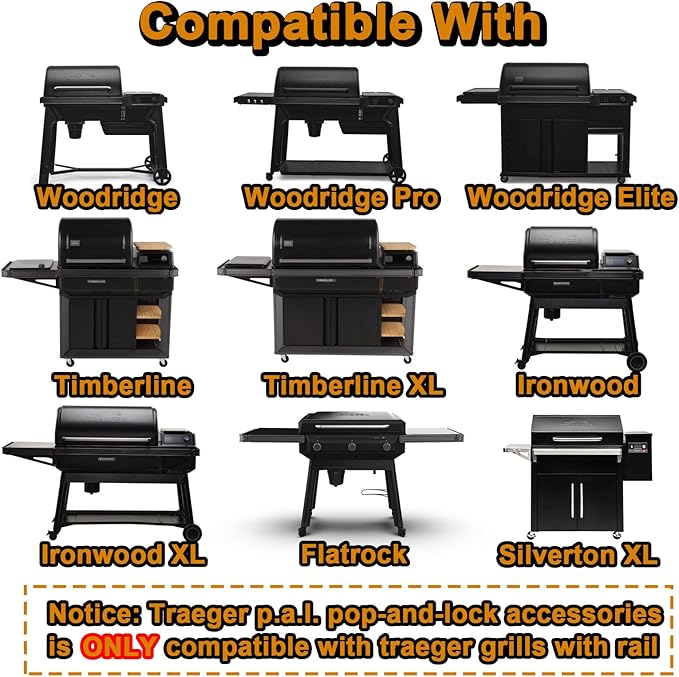 BAC612 P.A.L. Pop-And-Lock Storage Bin Replacement Parts for Traeger BAC642 Pellet Grill Parts Ironwood XL Silverton Ironwood Timberline Timberline XL Flatrock TFB61RLG TFB93RLG TBB01RLG Accessories