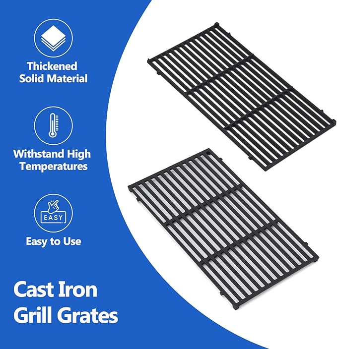 66095 Grill Grates Replacement Parts for Weber Genesis II 300 Grill Grates ii E-310 ii E-315 ii E-330 ii E-335 ii S-310 ii LX E-340 Cast Iron Grate Genesis 2 Cooking Grates GS4 Gas Grill Parts