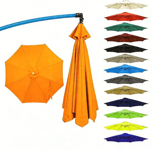 11FT Cantilever Patio Umbrella Replacement Canopy, 8 Ribs 64"-66", Upgraded 600D 220GSM Heavy-Duty Fabric, Waterproof & UV Resistant (Canopy Only)
