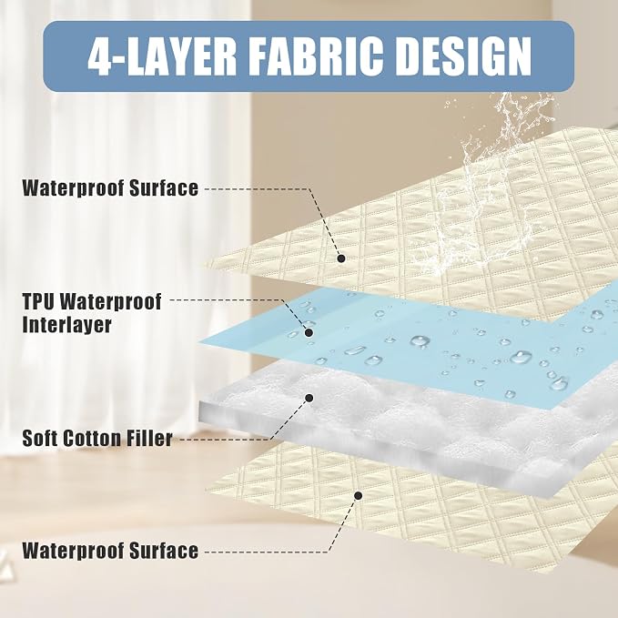 Smiry Waterproof Reversible Pet Couch Covers for Dogs | Pet Friendly, Soft Fabric, Washable Sofa Furniture Protector for Dogs Cat Kids, Checkered (40"x70", Beige/Beige)