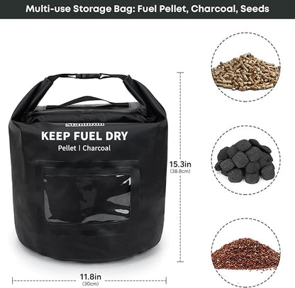 Stanbroil 20 LBs Wood Pellet Storage Bag, Waterproof Outdoor Fabric Container for Pellets, Charcoal, Wood Chips