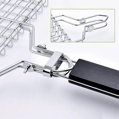 Grill Basket Large Portable Folding BBQ Camping Grilling Rack for Fish, Vegetables, Shrimp, Barbeque Griller Cooking Accessories, Grilling Gifts