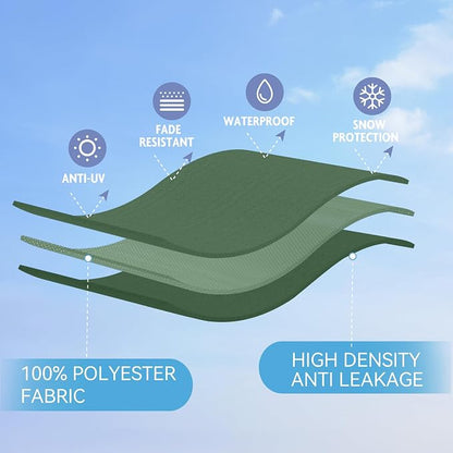 GREEN PARTY 13 ft Outdoor Patio Umbrella, Large Rectangular Table Umbrellas | Double-Sided, UV & Fade Resistant Canopy for Deck Poolside Garden Backyard, Market Umbrella with Crank & 1.5" Pole, Mint