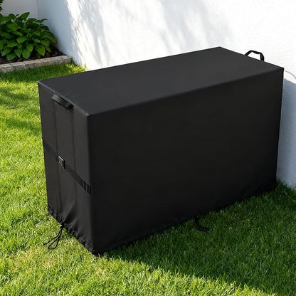 Outdoor Storage Box Cover-47.6"L x 21.2"W x 24.8"H | Waterproof Outside Patio Storage Bench Deck Boxes Covers Resin Storage Bin Cover