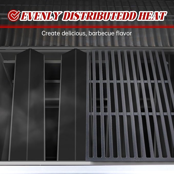7620 7621 Flavorizer Bars for Weber Genesis 300 Series, E310, S310, E320, E330, S330, EP310, EP320, EP330 Grill with Front-Mounted Control (Cast Iron, 7620+7524)
