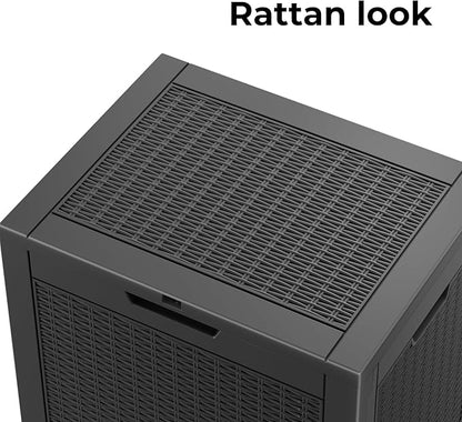 Resin Deck Box - 35 Gallon Lockable Outdoor Storage, Water-Resistant Indoor/Outdoor Bin for Package Delivery, Patio Cushions, Gardening Tools