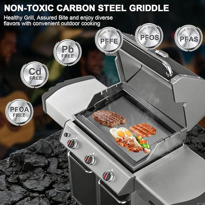 Full-Size Griddle Insert for Weber Genesis 300 Grill Parts Genesis S-310 S-320 S-330 E-310 E-320 E-330 CEP-310 EP-310 EP-320 EP-330 Accessories, Carbon Steel Flat Top Griddle Insert for 7524 Grate