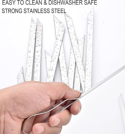 17 Inch Long Stainless Steel Skewers for Kabobs,HONSHEN Flat Shish Kabob Barbecue Skewers with Nylon Storage Bag - Metal BBQ Skewers for Grilling Meat, Chicken, Shrimp, Vegetables - 10 Pack