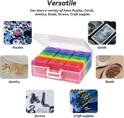 18 Pack Plastic Storage Box Arts & Crafts Storage Boxes & Organizers | Multifunctional Design,Stackable,See Through,Versatile Organization,Space-Saving,Durable,Dust Protection