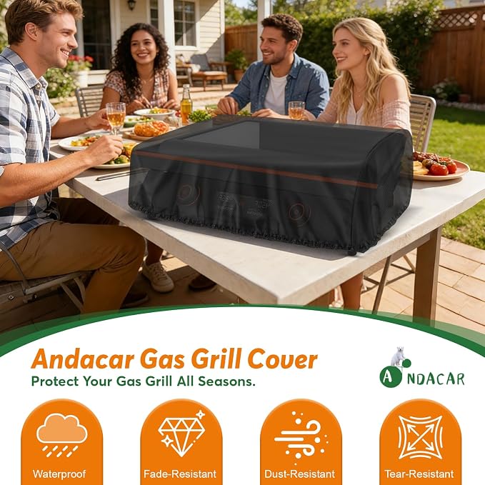 Grill Cover for Blackstone E-Series 22 Inch Electric Griddle 8001 | Waterproof Table Top BBQ Grill Cover for 22-Inch Blackstone, Heavy Duty Tabletop Griddle Accessories - 25" L×21" W×7" H