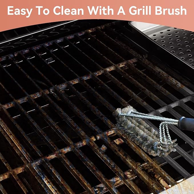 Spirit E310 7638 7639 Grill Grates for Weber Spirit E-310 300 Series E315 E320 E330 S310 S315 S320 S330 Gas Grill, 17.5" Cast Iron Cooking Grids, Replacement for Genesis Silver/Gold/Platinum B & C