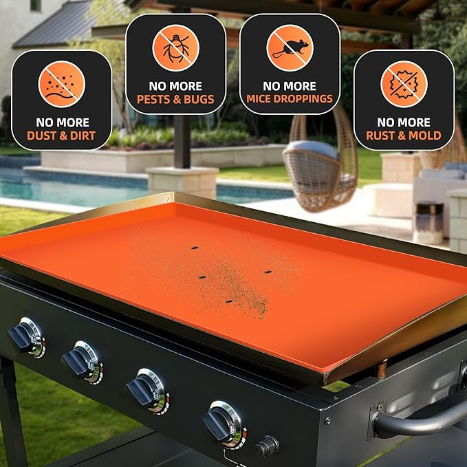 36" Silicone Griddle Mat for Blackstone, Heavy Duty Food Grade Silicone Griddle Cover, BBQ Shield Against Rust, Grease & Dirt, All-Season Protection