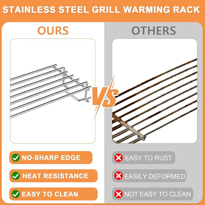 67027 Raised Warming Rack for Weber GS4 Spirit 2 Grill Parts GS4 Spirit II E310 E320 S310 S320 (2017 & Newer), Replacement Parts for Weber Spirit II 3 Burner Grills Accessories, Stainless Steel