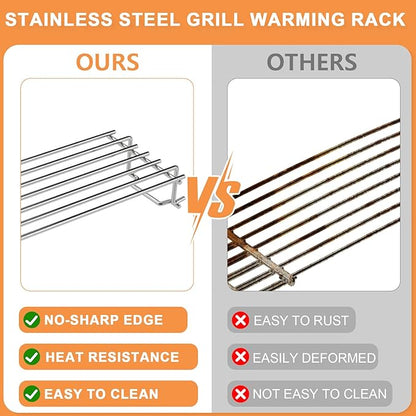 67026 Warming Rack for Weber GS4 Spirit 2 Grill Parts Spirit II E210 S210 E215 E220 S220, Replacement Parts for Weber Spirit II 2 Burner Grills Accessories with Up Front Control Stainless Steel