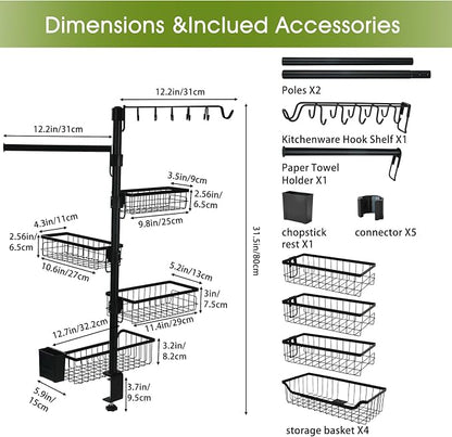 Griddle Caddy for Blackstone Griddle Accessories - BBQ Organizer Rack with Adjustable Holder,10-in-1 Grill Caddy for Outdoor Grill, Camping, Kitchen, for Men & Dad | 10-in-1