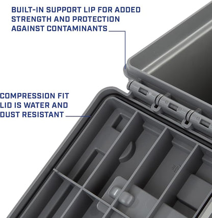 Sheffield Ammo Box Made in USA, Stackable Lockable Ammo Storage Box, Gray | XL & Standard Lockable Storage Box, Water & Dust Resistant Dry Box, Secures Hunting Gear, Gun Accessories, Supplies, Bullets