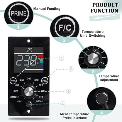 Upgrade Digital Control Board Kit Compatible with Pit Boss Pellet Grills | Mahogany 150PPS BBQ Replacement Panel, Temperature Controller, RTD Sensor Probe, Grill Repair Parts, Digital Display Upgrade