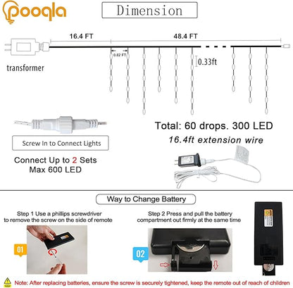 35 Colors Icicle Lights for Outside, 48FT Icicle Christmas Lights | Outdoor Roof Christmas Lights with Remote, Color Changing LED Hanging String Lights for Roof Window Halloween Decorations