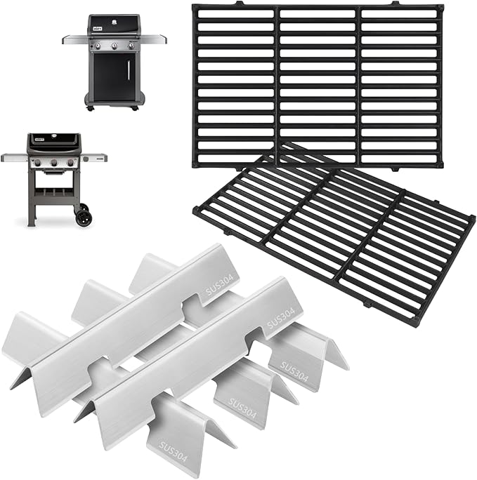 GS4 Spirit II Grill Parts for Weber Spirit II/I 300 SER E310 E320 GS4 Spirit 2 Grill Replacement Parts Accessories for Weber 7636 69797 67046 3400302 Flavorizer Bars&7638 7856 7860 Webber Grill Grates