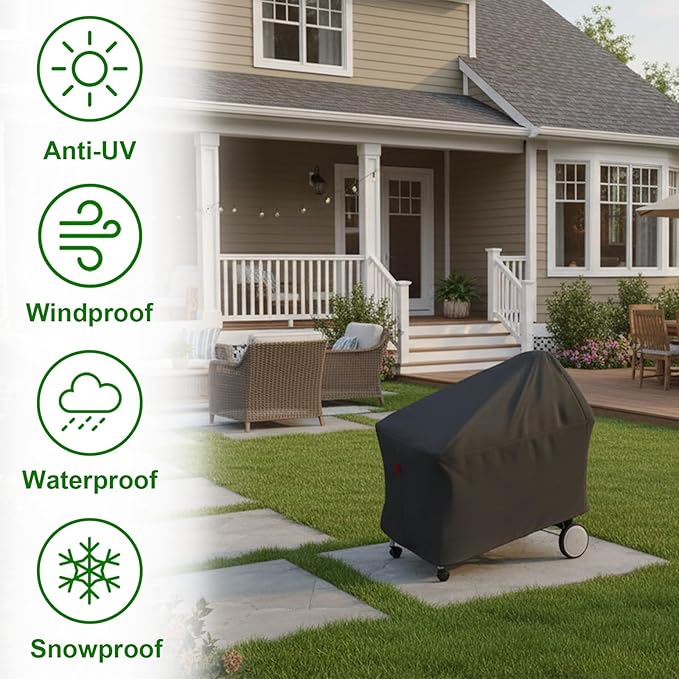 Grill Cover Fits Weber Performer Base 22" Charcoal Grills & 22" Performer Smart Charcoal Grill, Compared to Weber 7151,Outdoor Waterproof BBQ Cover 42.5"" W x 28"" D x 40"" H