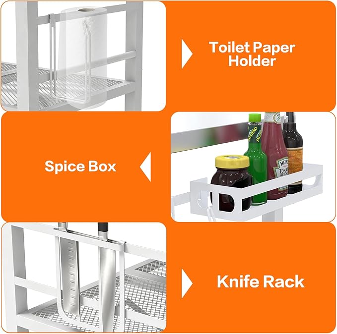 Three-Shelf Shelves Folding Grill Table with Storage Rack, Outdoor Grill Cart for Blackstone Griddle, Movable Pizza Oven Table Cart for Outside Patio, Kitchen Cooking Food Prep Table for Party