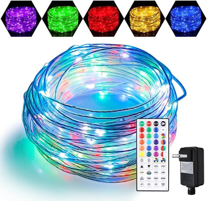 OMIKA 66FT Ultra-Thin LED Rope Lights for Outside, 24 RGB Colors +Warm White String Lights, 200 LED Permanent Outdoor Christmas Lights Waterproof Fairy Lights Plug in for Indoor Bedroom House Decor
