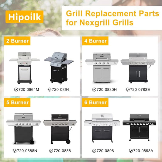 Grill Replacement Parts for Nexgrill 2 Burner 720-0864M, 720-0864, 720-0864R, Grill Burner Tubes, Heat Plates, Igniters for Nexgrill