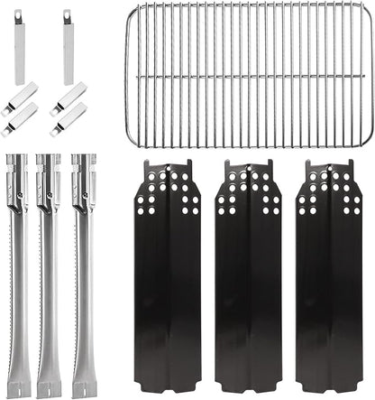 BBQ-PLUS Grill Replacement Parts for Char-Broil Classic 360 3-Burner 463773717 Gas Grill G320-0200-W1A Grill Burner G215-0203-W1 Heat Tent Stainless Steel Cooking Grate Adjustable Crossover Tube