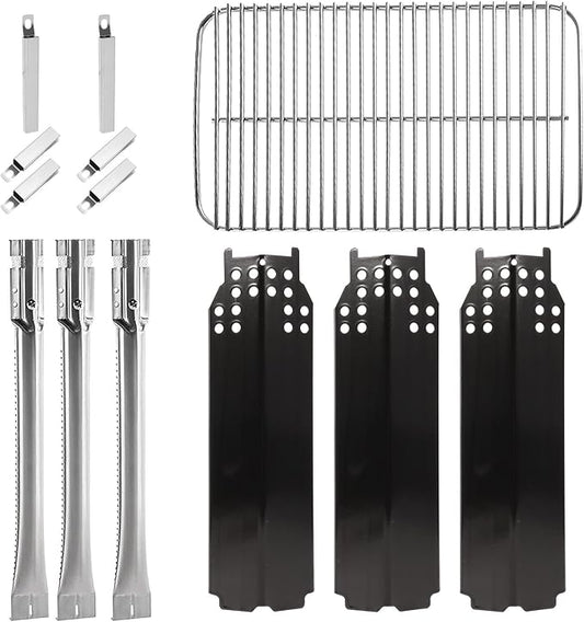 BBQ-PLUS Grill Replacement Parts for Char-Broil Classic 360 3-Burner 463773717 Gas Grill G320-0200-W1A Grill Burner G215-0203-W1 Heat Tent Stainless Steel Cooking Grate Adjustable Crossover Tube