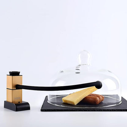 Whiskey Smoking Kit, Portable Cocktail Smoking Kit. Smoke Infuser with 4 Flavors Wood Chips & Cleaning Brush Suitable for Meat, Fish, Bar, Parties BBQ，Smoker Gold