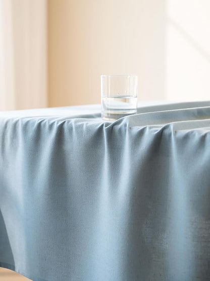 Blue Linen Table Cloths for Rectangle Tables Farmhouse Neutral Tablecloth Rectangular Kitchen Decoration Dining Table Cover Washable 60x102