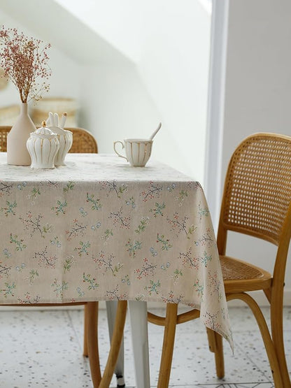 YiHomer Pastoral Square Tablecloth - 52 x 52 Inch Table Cloth - Washable Table Cover with Dust-Proof Wrinkle Resistant for Restaurant, Picnic, Bistro, Indoor and Outdoor Dining, Gardenia