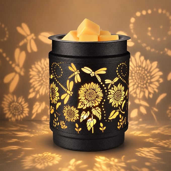 kobodon Sunflower Wax Melt Warmer Metal Wax Warmer for Scented Wax | Electric Fragrance Candle Oil Burner 2 in 1 Wax Melts as Gifts for Moms Grandma Women Girls