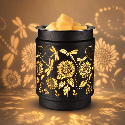 kobodon Sunflower Wax Melt Warmer Metal Wax Warmer for Scented Wax | Electric Fragrance Candle Oil Burner 2 in 1 Wax Melts as Gifts for Moms Grandma Women Girls