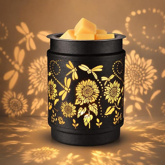 kobodon Sunflower Wax Melt Warmer Metal Wax Warmer for Scented Wax | Electric Fragrance Candle Oil Burner 2 in 1 Wax Melts as Gifts for Moms Grandma Women Girls