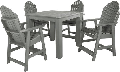 highwood 5 Piece Hamilton Square Counter Height Dining Set, Coastal Teak