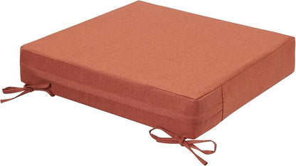 Magpie Fabrics Indoor Outdoor Cushion Cover Replacement 2 Pack, NO Insert! Water Repellent Slipcover with Ties Decor for Patio Garden Chair Sofa Bench Wicker(Coral, 22x20x4 Inch)
