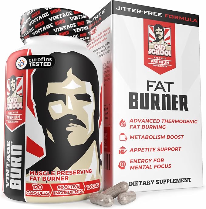 Old School Labs Premium Thermogenic Fat Burner for Men & Women, 120 Caps | Weight Loss Pills for Preserved Lean Muscle & Burn Stubborn Fat, Appetite Suppressant for Weight Loss for Increased Energy