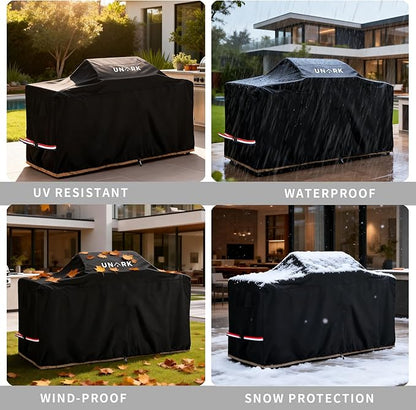 98 Inch Extra Large Grill Cover Kitchen Island Cover Large Island Grill Cover for Outdoor Grill Outdoor Kitchen Cover Heavy Duty Waterproof 98" L x 42" W x 48" H, Black
