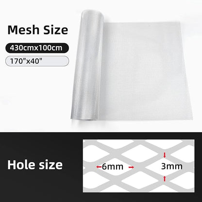 AggAuto Universal 170"x40" Car Grill Mesh 3x6mm Rhombic Hole Silver | Aluminum Alloy Automotive Grille Insert Bumper, One of the Most Multifunctional Shape Grids