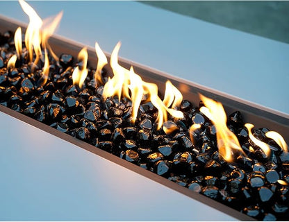 Onlyfire 10 lbs Fire Glass Diamonds 1 Inch, Reflective Fire Pit Glass Rocks for Propane & Natural Gas Fireplace, High Luster Multi-Faceted Stones, Onyx Black (Multicolor & Blends Available)