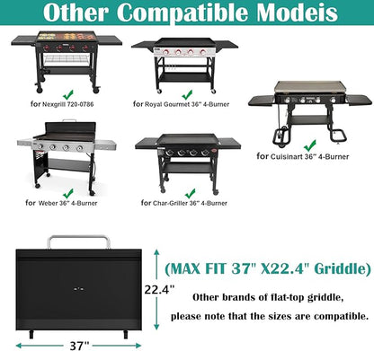 Upgraded Griddle Hinged Lid for 36" Blackstone 1554 1863 1825 1818 1565 1560 2149 1841 1866 2122 2151 2177, Hard Cover with Thermometer and Cover for Blackstone 36 Inch Griddle Accessories