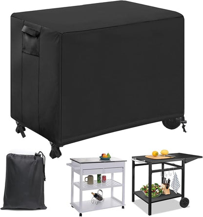 EATAKWARD 60'' X 24'' X 35'' 420D Waterproof Outdoor Prep Table Cover, Oxford fabric BBQ Table Cover, Suitable for Grill Table, Patio Kitchen Prep, Work Table, Workbench, Dining Cart