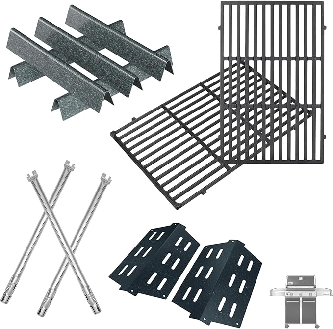 Genesis Grill Parts for Weber Genesis Replacement Parts for Weber Genesis 300 SER(w/ Front Control Knobs) Accessories for Weber Flavorizer Bars 7621,Grates 7524,Burner Tube 62752 &Heat Deflectors 7622
