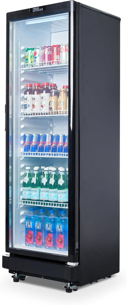 PremiumLevella Glass Door Display Refrigerator 12.0 cu ft Commercial Beverage Cooler Merchandiser
